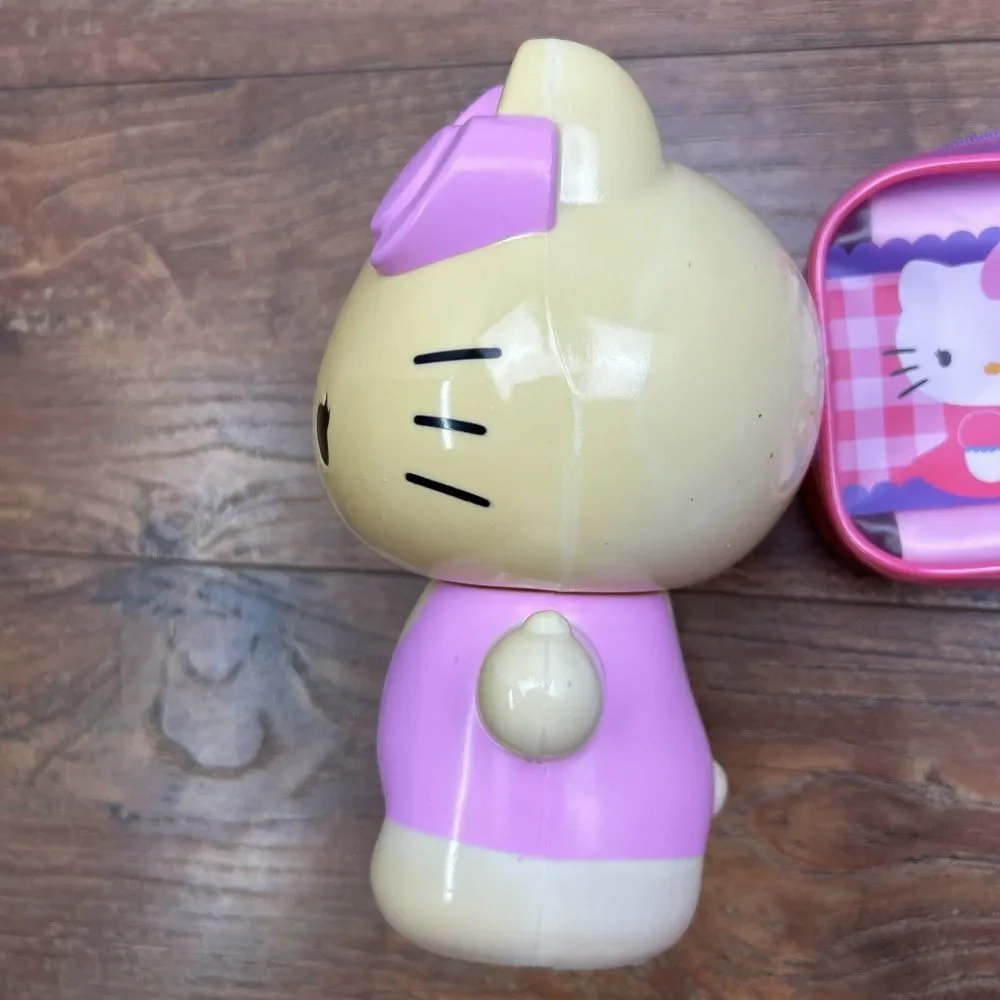 2011‎ Hello Kitty Bubble Bath Decanter Figure 2 Outfits Storage Bag Fizzies **